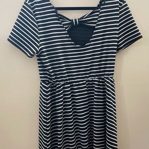 Black and white striped dress